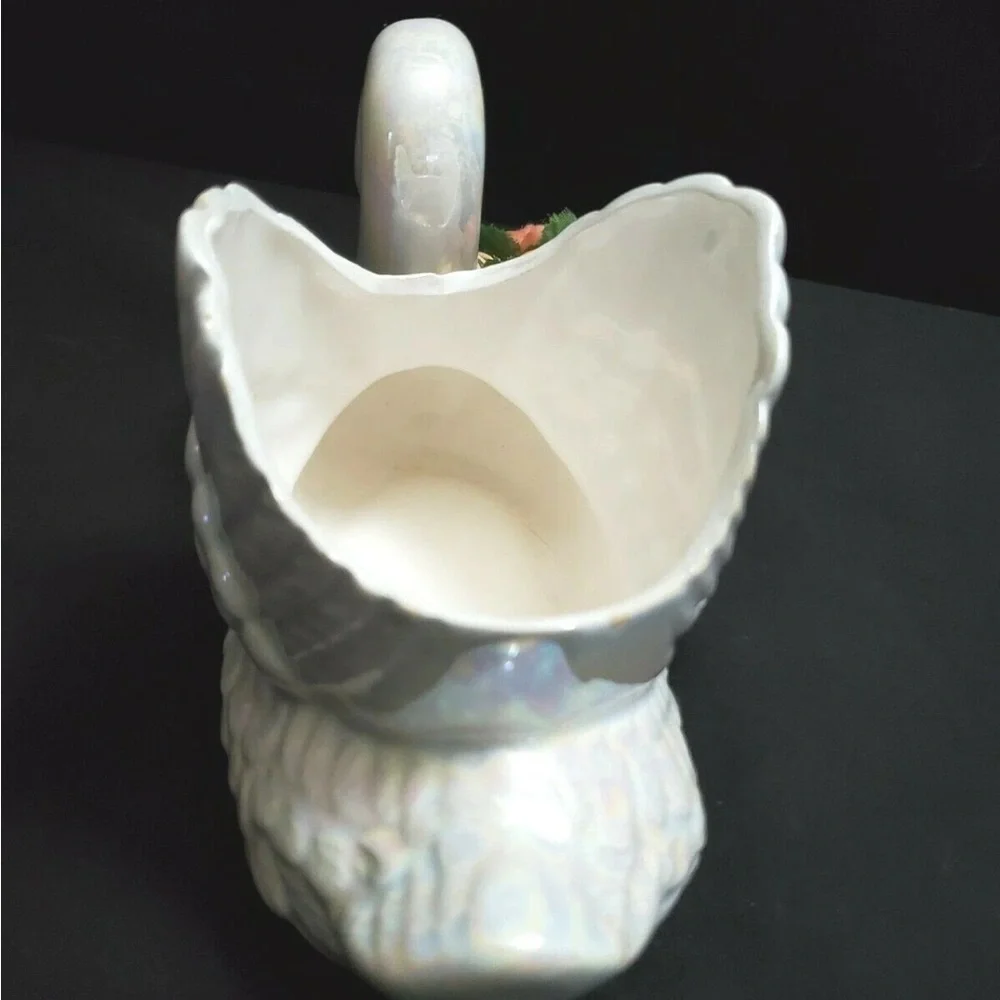 Vintage Mid Century Ceramic Swan Planter Vase Retro 4.5” Tall